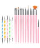 URAQT Nail Art Brushes Set 15pcs Acrylic Nail Brush Painting Pen and 5pcs Nail Dotting Tools Nail Pen Designer Nail Art Painting Kit for Diy & Professional Use 20pcs - Buy Online on SooperMarket.com