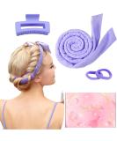 New curly winder curls without heat Heatless Curls Band with overnight with hairpin slide slipproof DIY hair curler no Hea set hair band wave designers for medium long hair purple - Buy Online on SooperMarket.com