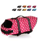 HAOCOO Dog Life Jacket Vest Swimsuit with Reflective Stripes - Pink Polka Dot XL - Buy Online on SooperMarket.com