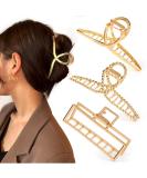 Mehayi 3 PCS Metal Large Hair Claw Clips for Thick Heavy Hair, Big Non-Slip Hair Catch Barrette Jaw Clamp, Strong Hold Claw Barrettes for Long Hair, Fashion Hair Styling Accessories for Women Girls Type A - Buy Online on SooperMarket.com