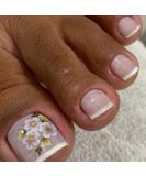 24Pcs French Square False Toenails Glossy Press on Toenails White Flowers Stick on Toenails Short Acrylic Full Cover Artificial Summer Fake Toenails for Women and Girls Daily Decorations Flowers Toenails - Buy Online on SooperMarket.com
