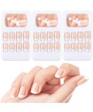 72 pieces French artificial nails 12 different sizes short medium -sized false nails fake acrylic fingernails with nail files stick and cotton pad for nail decorations naked color - Buy Online on SooperMarket.com