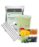 Honeydew Melon Bubble Tea Kit with Mango and Blueberry Pobbles - Gift Set (30 Servings) - Buy Online on SooperMarket.com