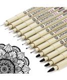 Micro Fineliner Drawing Art Pens: 12 Black Fine Line Waterproof Ink Set Artist Supplies Archival Inking Markers Liner Professional Sketch Outline Manga Anime Sketching Watercolor Zentangle Kit Stuff 12 Tip Sizes - Buy Online on SooperMarket.com
