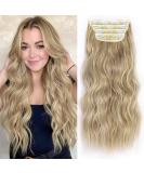 ALXNAN Clip in Long Wavy Synthetic Hair Extension 20 Inch Dirty Blonde 4PCS Thick Hairpieces Fiber Double Weft Hair for Women - Buy Online on SooperMarket.com