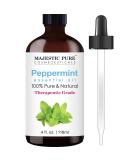 MAJESTIC PURE Peppermint Essential Oil, Therapeutic Grade, Pure and Natural Premium Quality Oil, 4 fl oz - Buy Online on SooperMarket.com