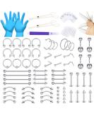 JIESIBAO 100PCS Piercing Kit - 12G 14G 16G Needles & Clamps for Nose Septum Belly Button Lip Tongue Eyebrow Cartilage & More - Professional Piercing Tools - Fast International Shipping - Buy Online on SooperMarket.com