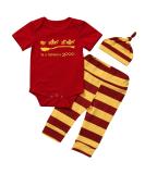 Snuggle This Muggle Bodysuit Set with Striped Pants & Hat - 12-18 Months - Red - Buy Online on SooperMarket.com