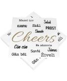 HEKU 'Cheers' Cocktail Napkins - 3-Ply 25x25cm 150 Pieces | Stylish Design for Celebrations | Convenient Packaging - Buy Online on SooperMarket.com