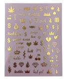 Impeccable 5 Sheets Luxury Nail Art Stickers - 500+ Gold Customized Decals for Fake Nail Designs and Salon Accessories - Buy Online on SooperMarket.com