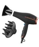INFINITIPRO BY CONAIR 1875 Watt AC Motor Pro Hair Dryer with Ceramic Technology, Hair Dryer with Diffuser and Concentrator, Black Hair Dryer Full Size Black - Buy Online on SooperMarket.com