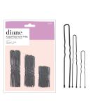 Diane Hair Pins for Women Bulk Pack of 100 Assorted Sizes Jumbo 3, Large 2.5, Medium / Small 1.75 - Black, Crimped Design with Ball Tips, D475-100 Count(Pack of 1) - Buy Online on SooperMarket.com