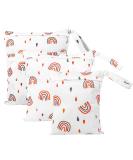 Newofview Waterproof Fabric Diapers & Large Wetbag - Cartoon-Print Reusable Cloth Diaper Bag for Baby Trips - Buy Online on SooperMarket.com