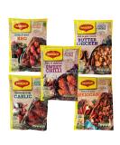 Maggi Seasoning and Cooking Bag for Juicy Chicken 5 Bag Set 1x Mexican 1x Sweet Chilli 1x Garlic 1x BBQ and 1x Butter Chicken - Buy Online on SooperMarket.com