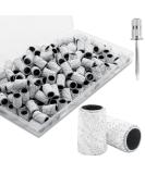 100Pcs 100Grit Nail Sanding Bands for Nail Drill | Medium Sanding Bands with Mandrel Bits | Zebra Sanding Bands 150Grit | Ideal for Acrylic Nails, Gel Manicures, and Pedicures - Buy Online on SooperMarket.com