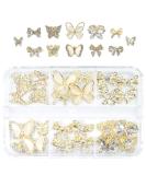 24 Pcs Gold Butterfly Nail Charms - Luxury 3D Alloy Nail Gems for DIY Nail Art Decoration | qiipii Nail Supplies - Buy Online on SooperMarket.com