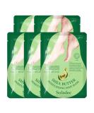 Moisturizing Foot Mask with Shea Butter & Goat Milk | Hydrating Dry Cracked Feet Treatment - 5 Pairs for Men & Women - Buy Online on SooperMarket.com