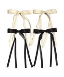 4pcs Hair Clips for Women Tassel Ribbon Bowknot Hair Clips With Long Tail  Women Hair Clip for Girl  Solid Hair Clips Long Hair Accessories Barrettes Claw Hair Clips With Bow (Black&Beige) Beige Black - Buy Online on SooperMarket.com