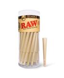 RAW Cones Classic 1-1/4 Size | 50 Pack | Natural Pre Rolled Rolling Paper with Tips & Packing Tubes Included 50 Count (Pack of 1) - Buy Online on SooperMarket.com