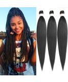 Leeven 3 Packs Pre Stretched Braiding Hair Extension Black Yaki Texture 26 Inch EZ Braids Kanekalon Hair Black Braiding Crochet Hair Extensions /2# 26 Inch (Pack of 3) 2# - Buy Online on SooperMarket.com
