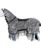 Marengos Zebra Fly Outdoor Ceiling | Insect Protection Horse Blanket with Saddle Cutout & Neck | Fine-Meshed | Black & White | 155 cm - Buy Online on SooperMarket.com