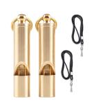 FUTURESTEPS Premium Brass Whistles Set of 2 with Black Lanyard - Loud Survival Whistles - Buy Online on SooperMarket.com