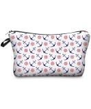 PREMYO Small Cosmetic Bag - Stylish Makeup & Pencil Case for Women - Perfect for Handbags - Anchor Design - Buy Online on SooperMarket.com