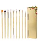 Beili 10 PCs Eyeshadow Brush Set - Perfect for Blending Eyeshadow Highlighter & Eyeliner | Eco-Friendly Bamboo Makeup Brushes for Flawless Eye Makeup - Buy Online on SooperMarket.com