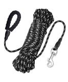 Reflective 65FT Dog Training Lead Rope for Hiking & Walking | Nylon Long Recall Leash with Comfortable Handle - Buy Online on SooperMarket.com