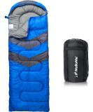 Sleeping Bags for Adults Cold Weather & Warm - Lightweight Compact Camping Sleeping Bag for Kids 10-12 Men Girls & Boys Hiking & Backpacking - Camping Accessories Summer Winter Sleep Gear Essentials Single - 29.5in x 86.6" Ocean Blue with Stripes - Buy Online on SooperMarket.com