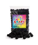 300 pcs 1 inch Black Pom Poms Balls in Reusable Zipper Bag - Arts and DIY Project Supplies - Buy Online on SooperMarket.com