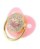 Baby Pacifier Symmetrical One Piece Design Nipple Shape Helps Promote Healthy Oral Development Ultra Light Soft Bling Silicone Newborn Pacifier for 6 to 18 Months Infant (Pink) - Buy Online on SooperMarket.com