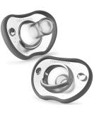 Nanobebe Baby Pacifiers 0-3 Month - Orthodontic, Curves Comfortably with Face Contour, Award Winning for Breastfeeding Babies, 100% Silicone - BPA Free. Perfect Baby Registry Gift 2pk,Grey 2 Count (Pack of 1) 0-3 Months Grey - Buy Online on SooperMarket.com