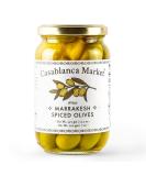 Casablanca Market Marrakesh Spiced Olives  Moroccan Colossal Green Olives  Olives Whole with Pits from Morocco - Green Olives without Pimento  Moroccan Martini Olives Gourmet Olives (10.5oz) - Buy Online on SooperMarket.com