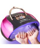 256W UV LED Nail Lamp for Gel Nails - Professional Salon Curing Light with 4 Timer Settings and Dual Light Beads - Includes 6 Free Gifts - Buy Online on SooperMarket.com