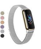 Vanjua Metal Band Compatible with Fitbit Luxe Bands, Stainless Steel Mesh Loop Adjustable Wristband Replacement Strap for Fitbit Luxe/Luxe Special Edition Fitness Tracker Women Men (Silver) - Buy Online on SooperMarket.com