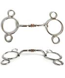 2 Two Ring Horse Bit Universal Copper Roller & Inlay Snaffle Gag (5") - Buy Online on SooperMarket.com