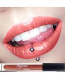 Mynena Shimmer Lip Gloss Topper | Natural Glossy Finish with Jojoba Oil | Vegan & Gluten-Free | Coral - Buy Online on SooperMarket.com