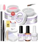 SAVILAND Quick-Dry Builder Nail Gel Kit - Clear Pink Hard Gel with Mini UV Light & Essential Tools for Beginners - Perfect Nail Extensions - Buy Online on SooperMarket.com