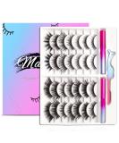 Magnetic Eyelashes Kit, Long Lasting and Reusable Magnetic lashes Natural Look, 14 Pairs False Eyelashes with Magnetic Eyeliner & Tweezers, Easy to Wear, No Glue Needed - Buy Online on SooperMarket.com