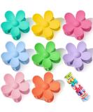 Hair Claw Clips Flower Hair Clips 8PCS Cute Hair Clip Matte Hair Clips Big Claw Clip Strong Hold Jaw Daisy Clip Barrettes Large Hair Clamps Thin Hair Accessories Thick Hair For Women Girls Gifts 8 Colors A: Blue, Pink, Rose Red, Purple, Yellow, Green, Ora - Buy Online on SooperMarket.com