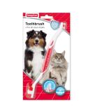 Beaphar | Double-Ended Toothbrush | Dental Care For Dogs & Cats | Targets Hard-to-Reach Areas | Helps Prevent Bad Breath & Combat Plaque | Suitable for all Mouth Sizes Red white - Buy Online on SooperMarket.com