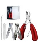 Seniors Thick Toenail Clippers for Ingrown Nails - Surgical Grade Stainless Steel Trimmer Nipper - Red - Buy Online on SooperMarket.com