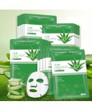Aloe Vera Hydrating Face Mask - Soothing, Calming & Nourishing Skincare for All Skin Types - 10 Pack 25ml/0.8oz - Buy Online on SooperMarket.com