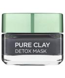 L'Oreal Paris Pure Clay Black Charcoal Detox Face Mask Deep Cleansing Skin Care All Skin Types 50 Ml - Buy Online on SooperMarket.com