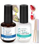 LOUINSTIC Quick Gel Polish Remover Kit - 3-5 Minute Nail Polish Removal with Peel Off Latex Tape Barrier - Buy Online on SooperMarket.com