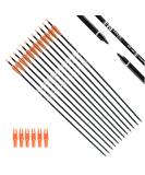 TIGER ARCHERY 30Inch Carbon Arrow Practice Hunting Arrows with Removable Tips for Compound & Recurve Bow(Pack of 12) Orange White - Buy Online on SooperMarket.com