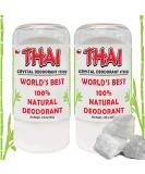 2-PACK Thai Crystal Deodorant Salt Stone - Clinically Tested, Dermatologist Approved - Natural Unscented Aluminum-Free for Women Men & Teens - Buy Online on SooperMarket.com