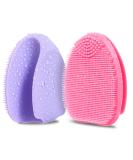 Hieerbus silicone facial cleaner manual peeling brush handheld face cleaning brush for women men remove pores cleaning massage (pink+purple) - Buy Online on SooperMarket.com