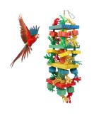 MQUPIN Chewing Large Parrot Toys Bird Toys for Cockatoos African Grey Macaws and Amazon Parrots Multicolored Natural Wooden Block Toy for Climbing Chewing Unraveling and Preening(21.3" X 5.1") M-22inch - Buy Online on SooperMarket.com